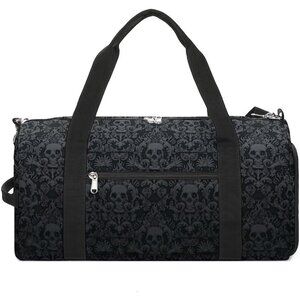 Gothic Skull Sport Gym Duffle Travel Bag Water Resistant Shoe Compartment